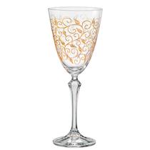 Jg.6 Taças p/Água de Cristal Elizabeth Decorada Dourada 350ml Jg.6 Taças p/Água de Cristal Elizabeth Decorada Dourada 350ml