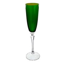 Jg.6 Taças p/Champanhe em Cristal Elizabeth Verde 200ml