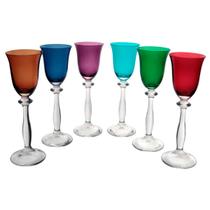 Jg.6 Taças para Licor em Cristal Angela Colors 60ml Jg.6 Taças para Licor em Cristal Angela Colors 60ml