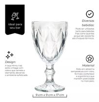 Jg 6 Taças Vidro 320ml Vitral Verre Bico Abacaxi Vinho Água