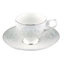 Jg.6 Xícaras Cafe c/Pires Scarlet New Bone Bco/Dourado 90ml Jg.6 Xícaras Cafe c/Pires Scarlet New Bone Bco/Dourado 90ml