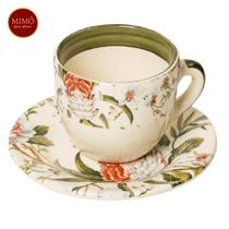 Jg 6 xícaras de chá gardênia - feito à mão - luiz salvador