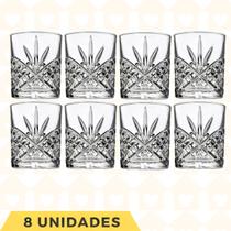 Jg 8 Copos Tequila/Esmeralda 340ML Vidro Resistente Transparente