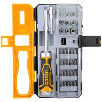 Jg bits fenda/ phillips/porta bits 33pc c/ catraca ingco