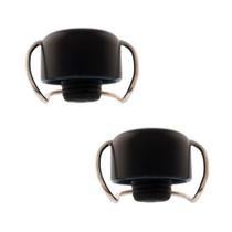 Jg c/ 2 tampas p/ garrafa plastico preto 5x5x3cm
