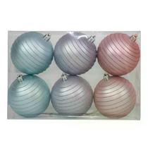 JG C/6 BOLAS FOSCA C/LISTRA ROC/AZC/LIL 8cm (TREND RAINBOW)