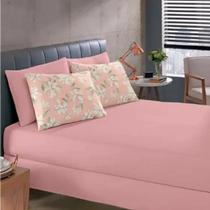 Jg Cama Casal Basic Rolinho Est Daiane Rosa 3pc