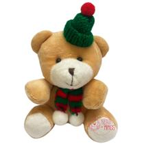 Jg de 04pçs Urso Fofo de Pelúcia 12cm Sentado Urso Noel - Natal