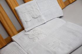 Jg de banho noblesse luxo bordado 5 pecas branco com bordad Jg de banho noblesse luxo bordado 5 pecas branco com bordad