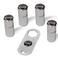 Jg de bicos anti furto de valvulas para veículos nissan kit para 4 bicos com chave cromado