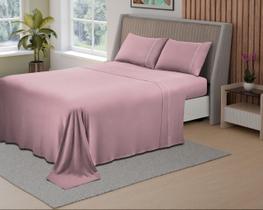 Jg. de cama refinatta 4pç queen cor rosa blush