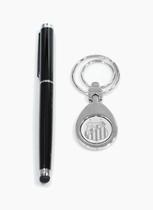 Jg De Caneta De Metal Touch Ccreen Com Chaveiro Santos