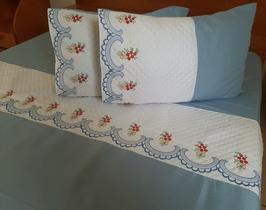 Jg De Lençol Ouro Casal Queen 4 Peças Bordado 400 Fios