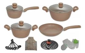 Jg De Panela Quartzo Stone Marrom Gold Antiaderente