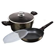 Jg De Panelas Preto Brilhante Com Tampa 4 Pcs