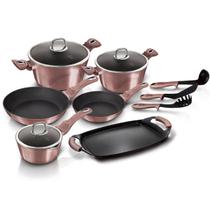 Jg De Panelas Rosé + Acessórios 12 Pcs