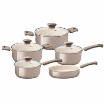 JG DE PANELAS TRAMONTINA VERONESE EM ALUMINIO REC 5 PCS BEGE REF: 28699316 Cor:Bege