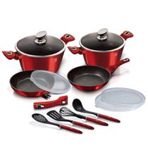 Jg De Panelas Vermelho + Acessórios 11 Pcs