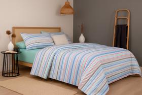 Jg duplo solteiro percal unique misto santista 180 fios santista rio azul