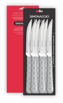 Jg facas p/ carne branco 6pcs vitral - simonaggio