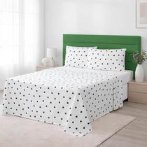 Jg Lençol Casal 4 Peças 100% Algodão 180 Fios Corações 25cm Preto e Fundo Branco Jg Lençol Casal 4 Peças 100% Algodão 180 Fios Corações 25cm Preto e Fundo Branco