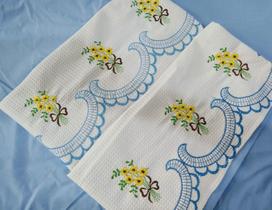 Jg Lençol Casal King 3 Peças Bordado 200 Fios 100 Algodão Imperial