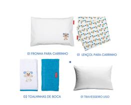 Jg lençol p/carrinho+babete+travesseiro fisher-price enxoval - INCOMFRAL