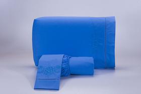 Jg Lençol Solteiro 188x88x30 2peças 200fio AZUL