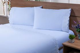 Jg Lençol Viúva 188x128x25 Bordado Gira Sol 3peças 200fios BRANCO Jg Lençol Viúva 188x128x25 Bordado Gira Sol 3peças 200fios BRANCO