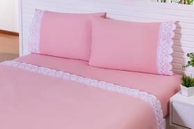 Jg Lençol Viúva 188x128x30 Bordado Gira Sol 3peças 200fios ROSE Jg Lençol Viúva 188x128x30 Bordado Gira Sol 3peças 200fios ROSE
