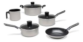 Jg Panelas 5pçs Antiaderente Dolce Champagne 7150100 Brinox Cor Cinza