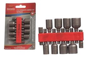 Jg Soquete Canhão Curto Furadeira Parafusadeira 4-13mm 10pçs Jg Soquete Canhão Curto Furadeira Parafusadeira 4-13mm 10pçs