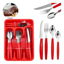 Jg talheres cl 25 pcs vermelho cx8 Jg talheres cl 25 pcs vermelho cx8