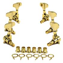 JG Tarraxa baixo 6 cordas 3x3 DOURADO JB61GD blindada JG Tarraxa baixo 6 cordas 3x3 DOURADO JB61GD blindada