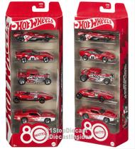 Jgk08 hot wheels pacote com 5 carros 80 aniversario 1:64 sortimen