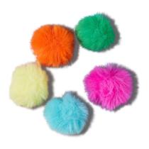 Jibbitz 80s neon puff ball pack com 5 peças unico