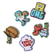 Jibbitz bob esponja pack com 5 unidades unico