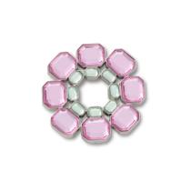 Jibbitz Círculo Com Gemas Rosas e Verdes Único Jibbitz Círculo Com Gemas Rosas e Verdes Único