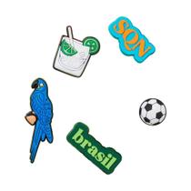 Jibbitz coleção wanderlust brazil pack com 5 unidades unico unico