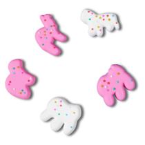 Jibbitz cookies formato de animais pack com 5 unidades unico