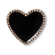 Jibbitz coração preto com linha dourada unico unico