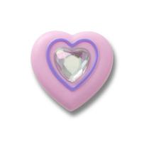 Jibbitz Coração Rosa com Gema Único