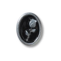 Jibbitz Emblema de Rosa Preto e Prata Único