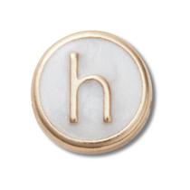 Jibbitz letra h pequena perolizada unico Jibbitz letra h pequena perolizada unico