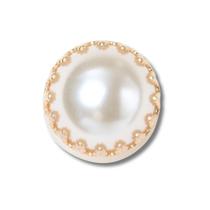 Jibbitz Pérola Com Detalhes Dourados UNICO