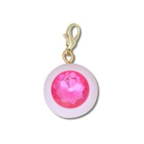 Jibbitz Pingente de Círculo Com Gema Rosa UNICO Jibbitz Pingente de Círculo Com Gema Rosa UNICO