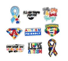 Jibbitz pins para babuche autismo autista com 9