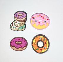 Jibbitz pins para babuche doce donuts com 4