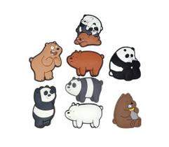 Jibbitz pins para babuche urso sem curso kit com 8