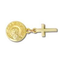 Jibbitz Santo e Cruz de Ouro UNICO